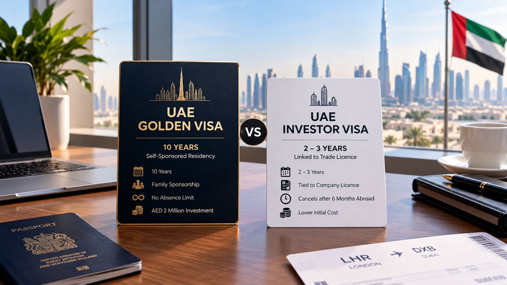 You are currently viewing UAE Golden Visa vs investor visa for UK business owners