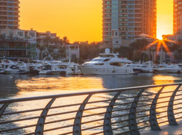 Dubai marina at sunrise